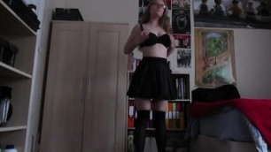 Geeky Awkward Girl Strips Fully Nude In Her Room