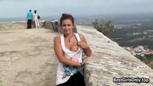 Young Couple Tourists Sex Inside Public Monuments Voyeur