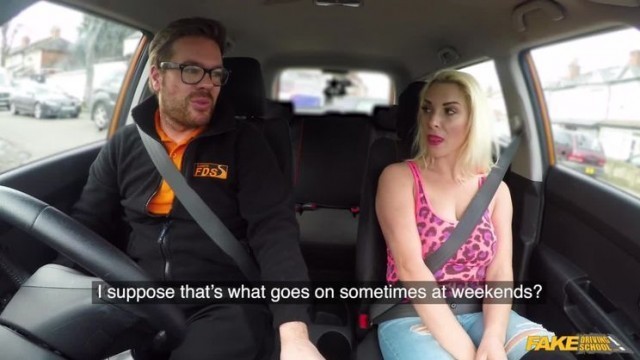 Instructor seduced by busty blonde / FakeDrivingSchool - PornGO.com